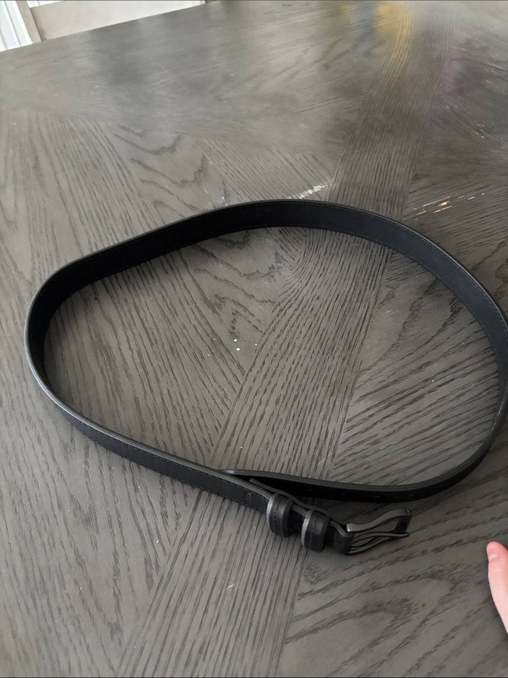 Wrangler Black Leather Belt with Dark Metal Buckle